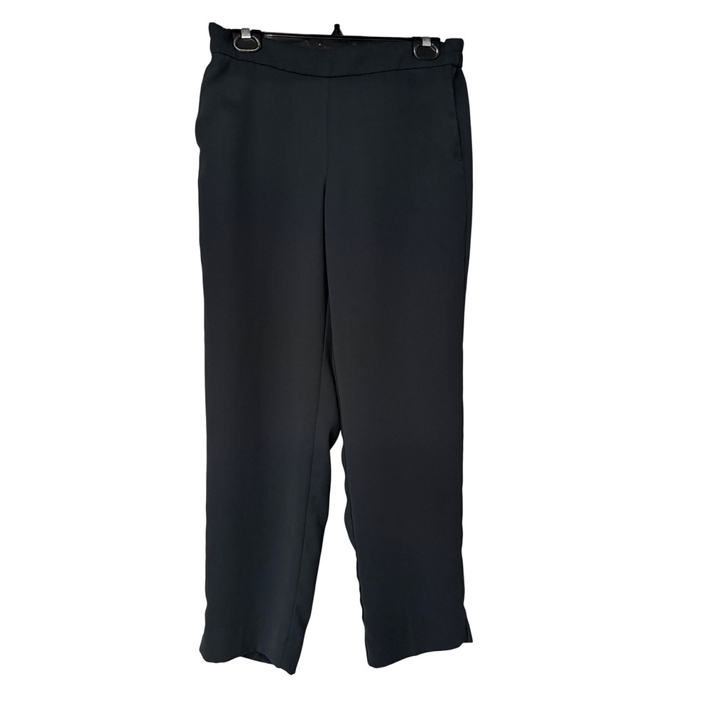 J Crew Jamie Pant Black Pull‎ On Elastic Waist Cropped Ankle Pants Size 12